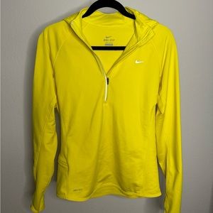 Yellow Nike Dri Fit quarter zip. Large.